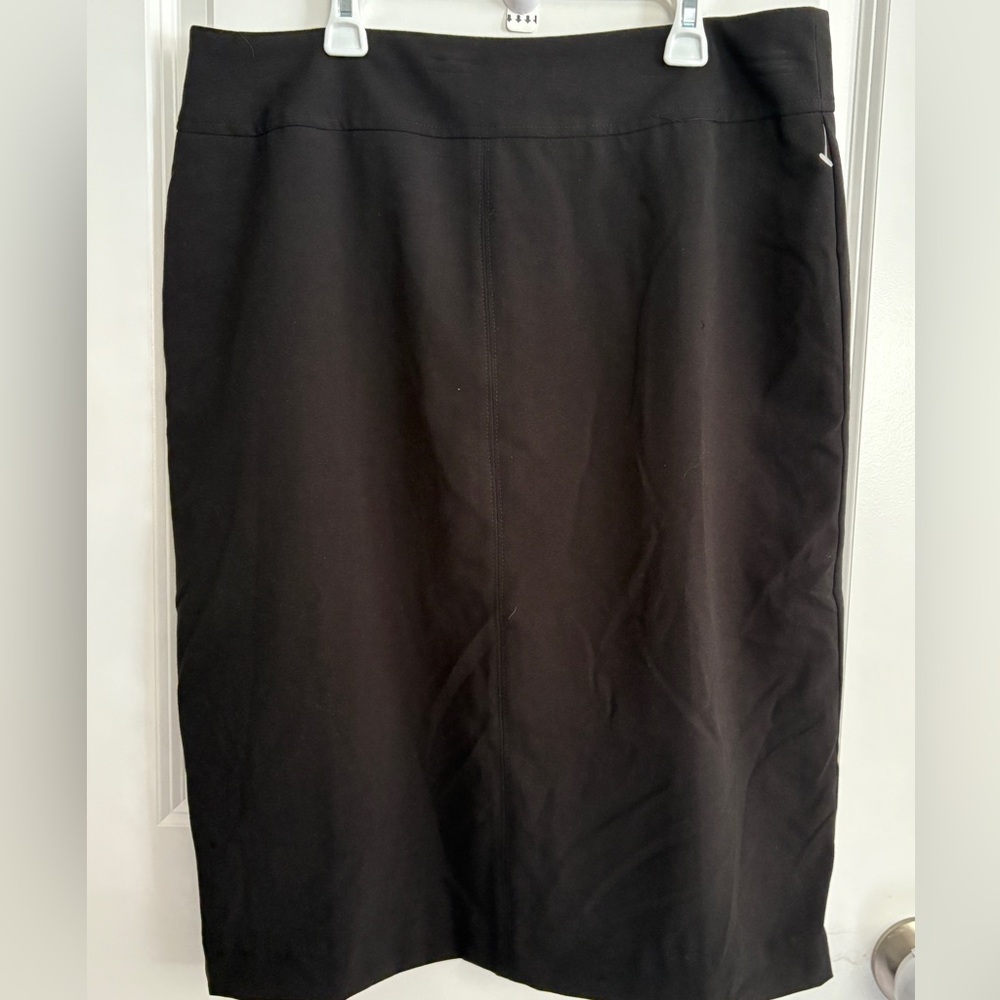 NWOT-Chadwick’s woman’s polyester blend skirt with back zip, black, size 12